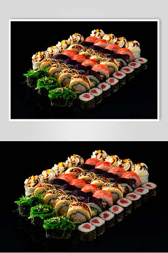 寿司美食日式小卷套餐外卖餐单摄影图