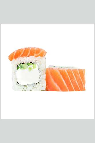 寿司美食两个里苔卷白底摄影图