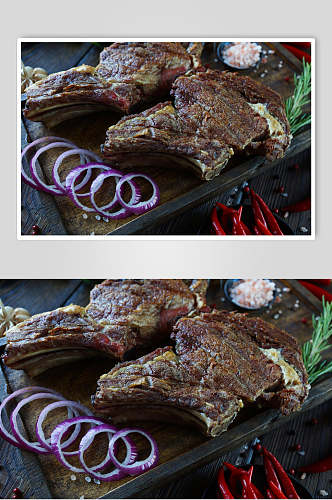 牛排实拍图洋葱牛肉熟食美食海报