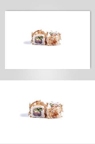 寿司美食白底两个箱寿司极简视觉免抠背景