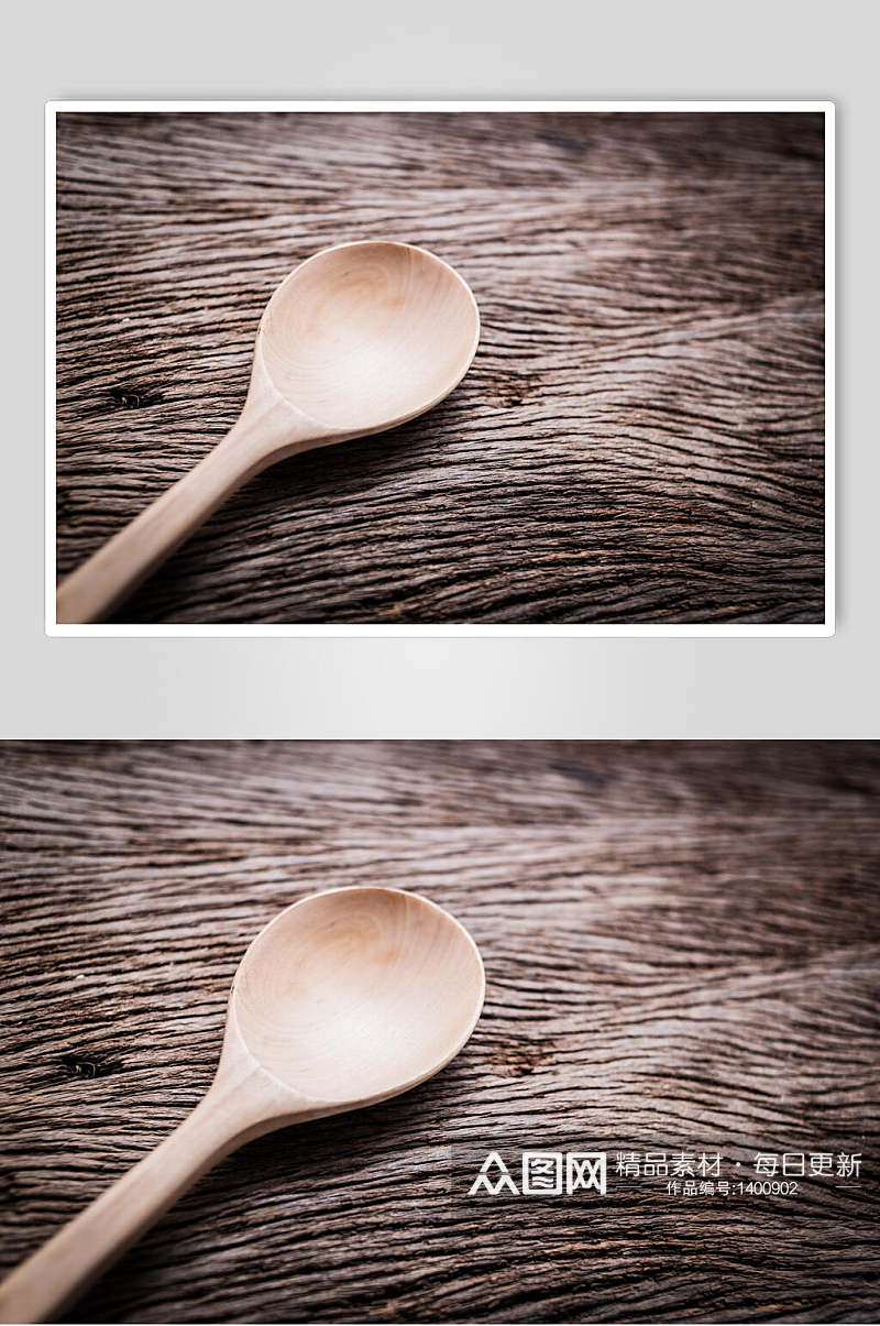 木纹美食餐具木勺海报素材