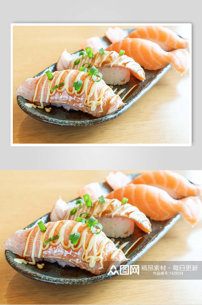 寿司美食手握卷摆盘艺术视觉摄影图素材