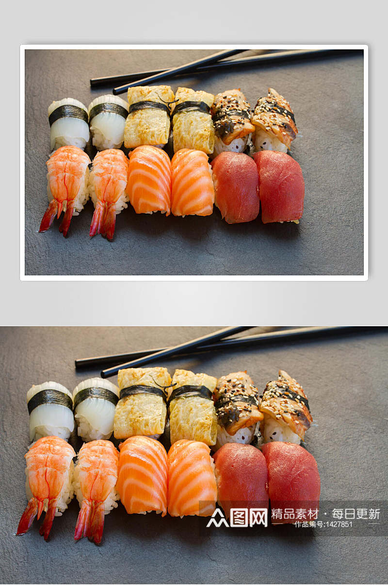 寿司美食日式手握卷日式餐单摄影图素材