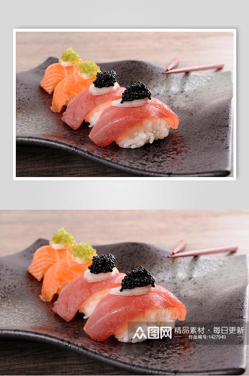 寿司美食精致手握卷摆盘艺术视觉摄影图素材