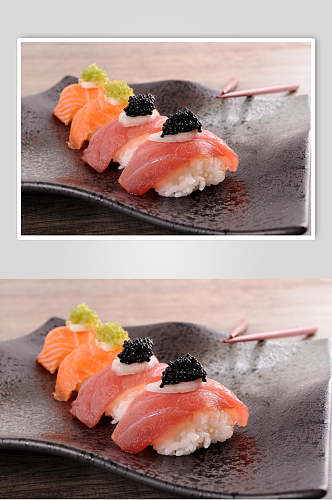 寿司美食精致手握卷摆盘艺术视觉摄影图