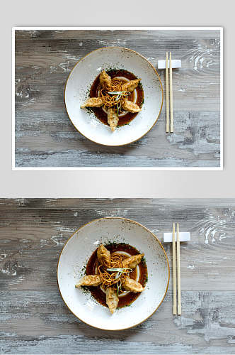 寿司美食小卷筷子摆盘艺术视觉摄影图