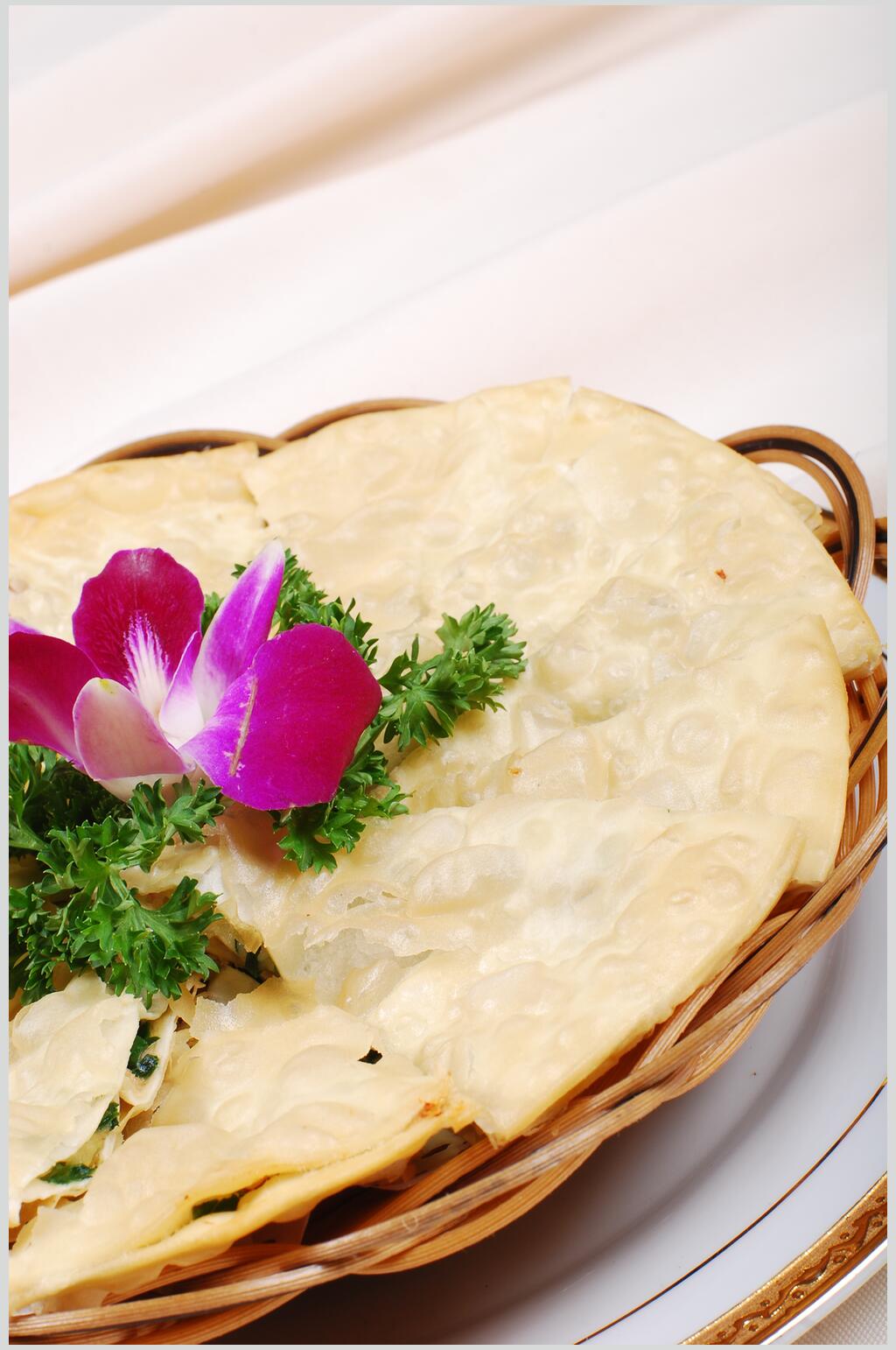 韭菜煎虾饼素材