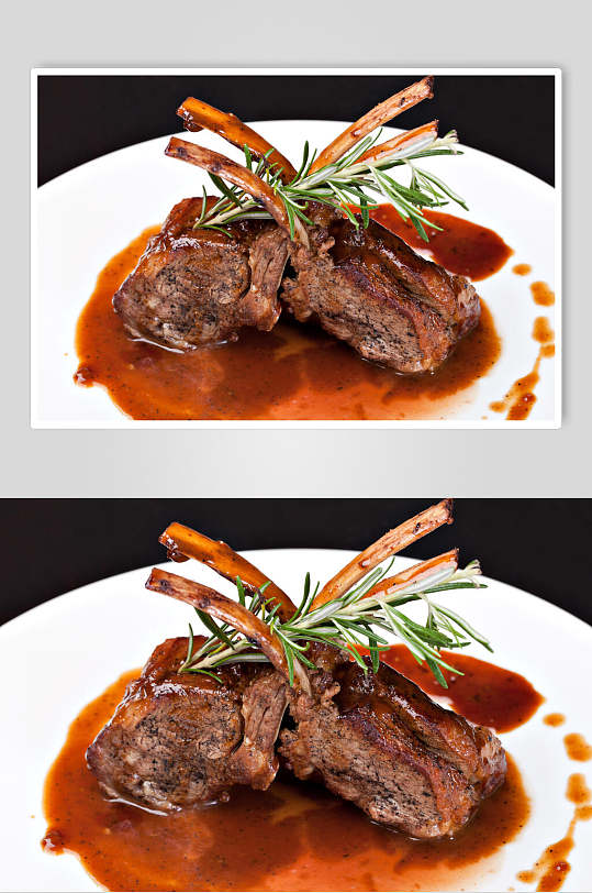 牛排实拍图西餐摆盘艺术海报