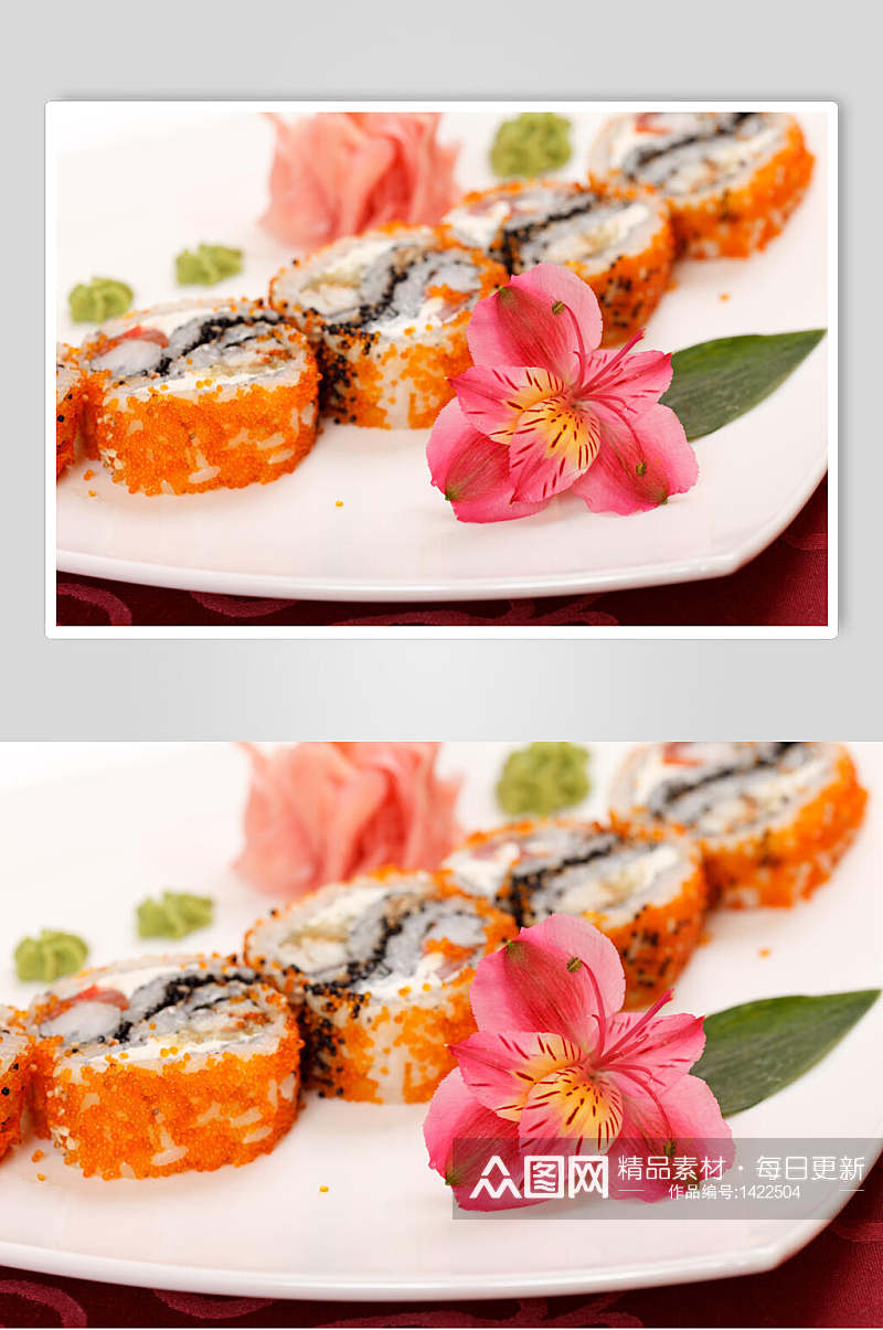 寿司美食里卷免抠背景素材