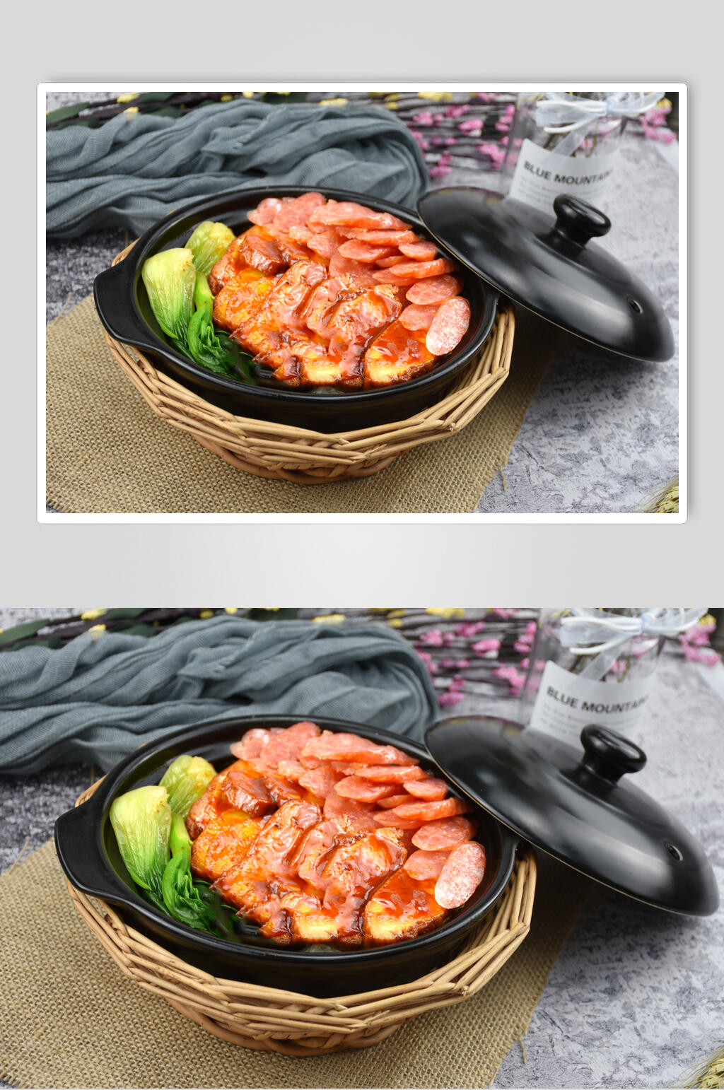 足量腊肠煲仔饭实拍图海报素材