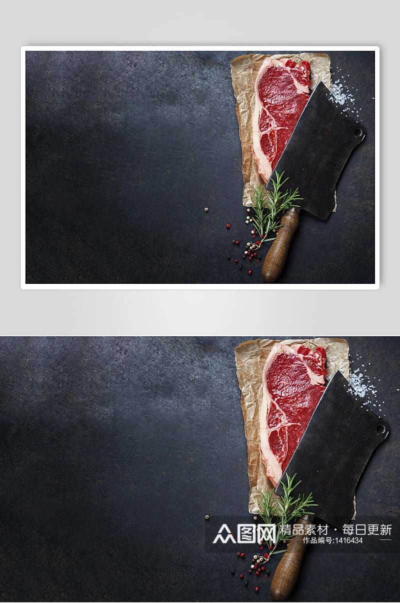 牛排实拍图生牛肉聚焦美食海报素材