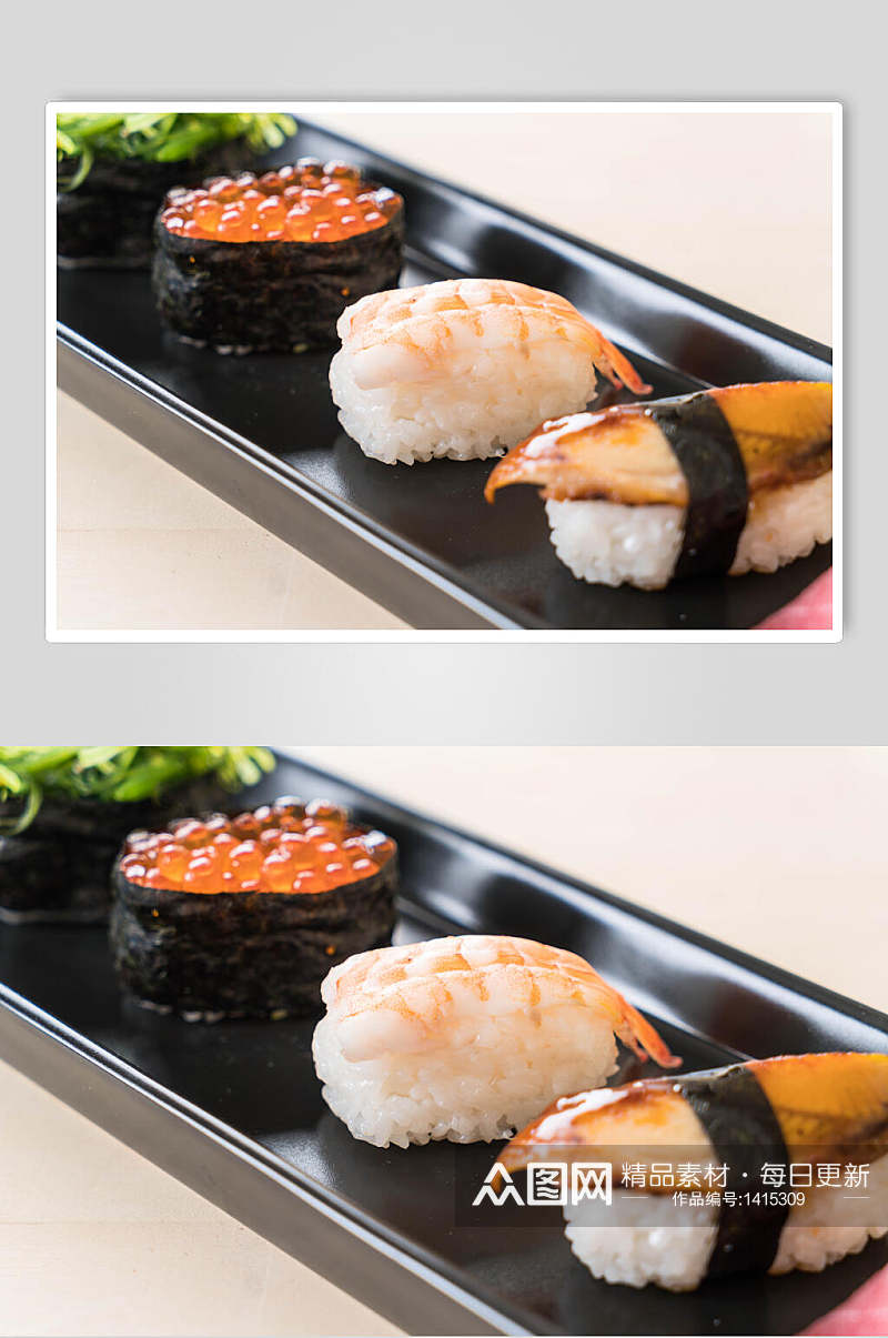 日式美食插画简洁寿司鳗鱼套餐素材