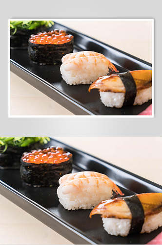 日式美食插画简洁寿司鳗鱼套餐