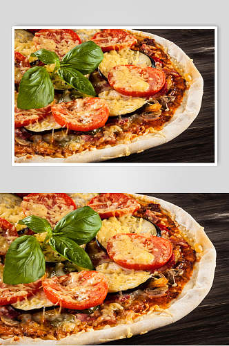 海鲜青口披萨美食图片素材