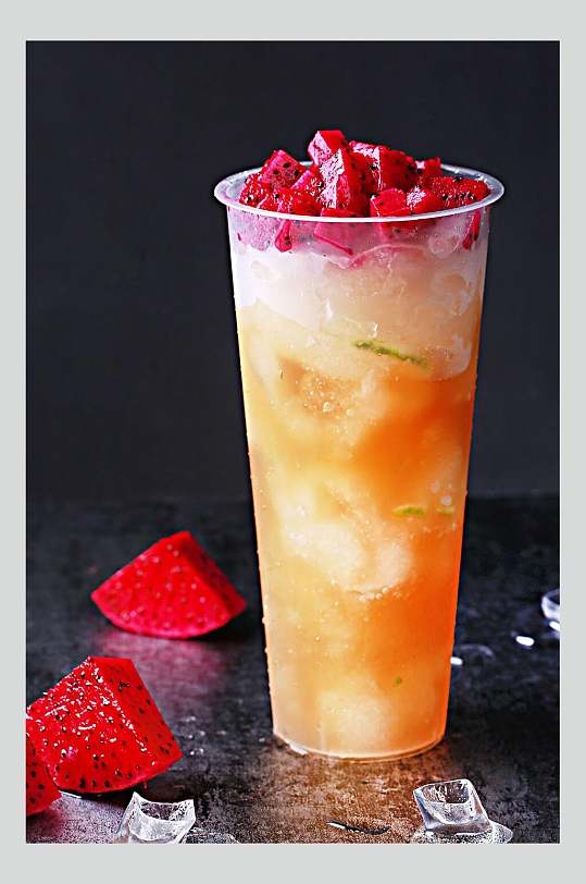 火龙果加冰果茶