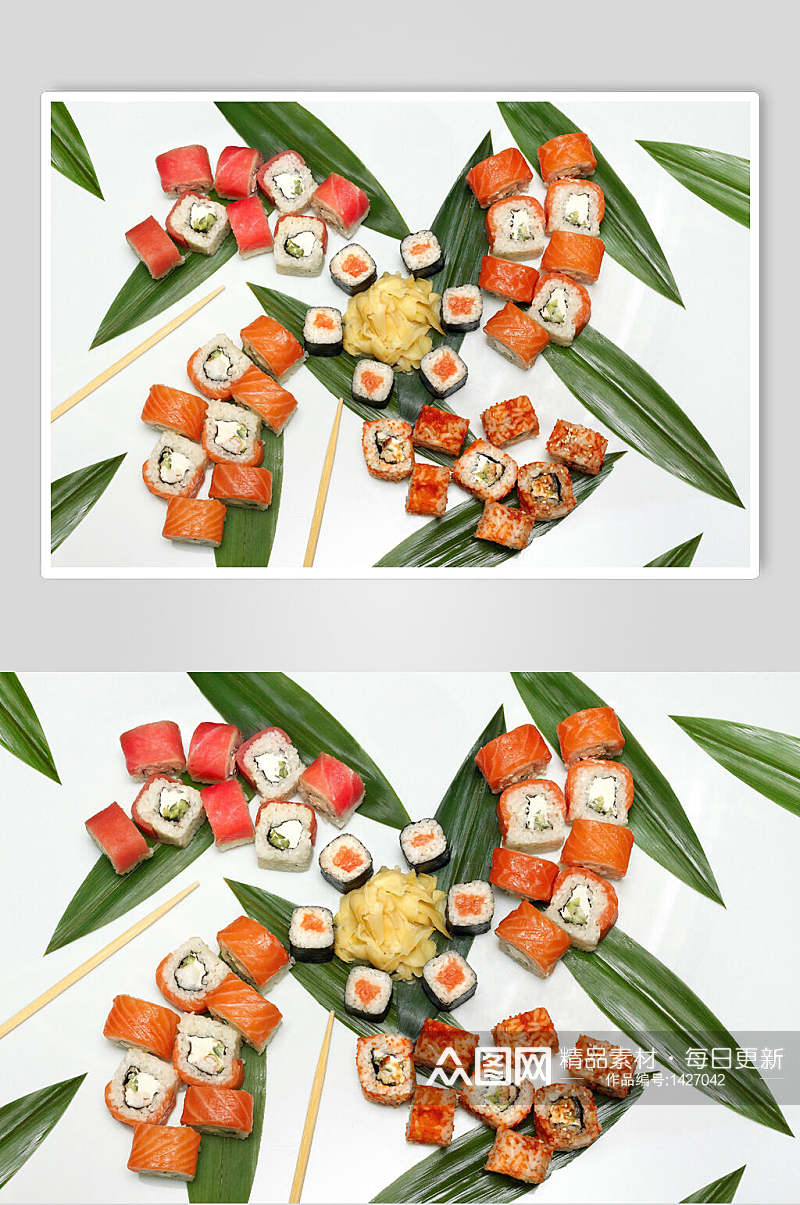 寿司美食日系散小卷视觉摄影图素材