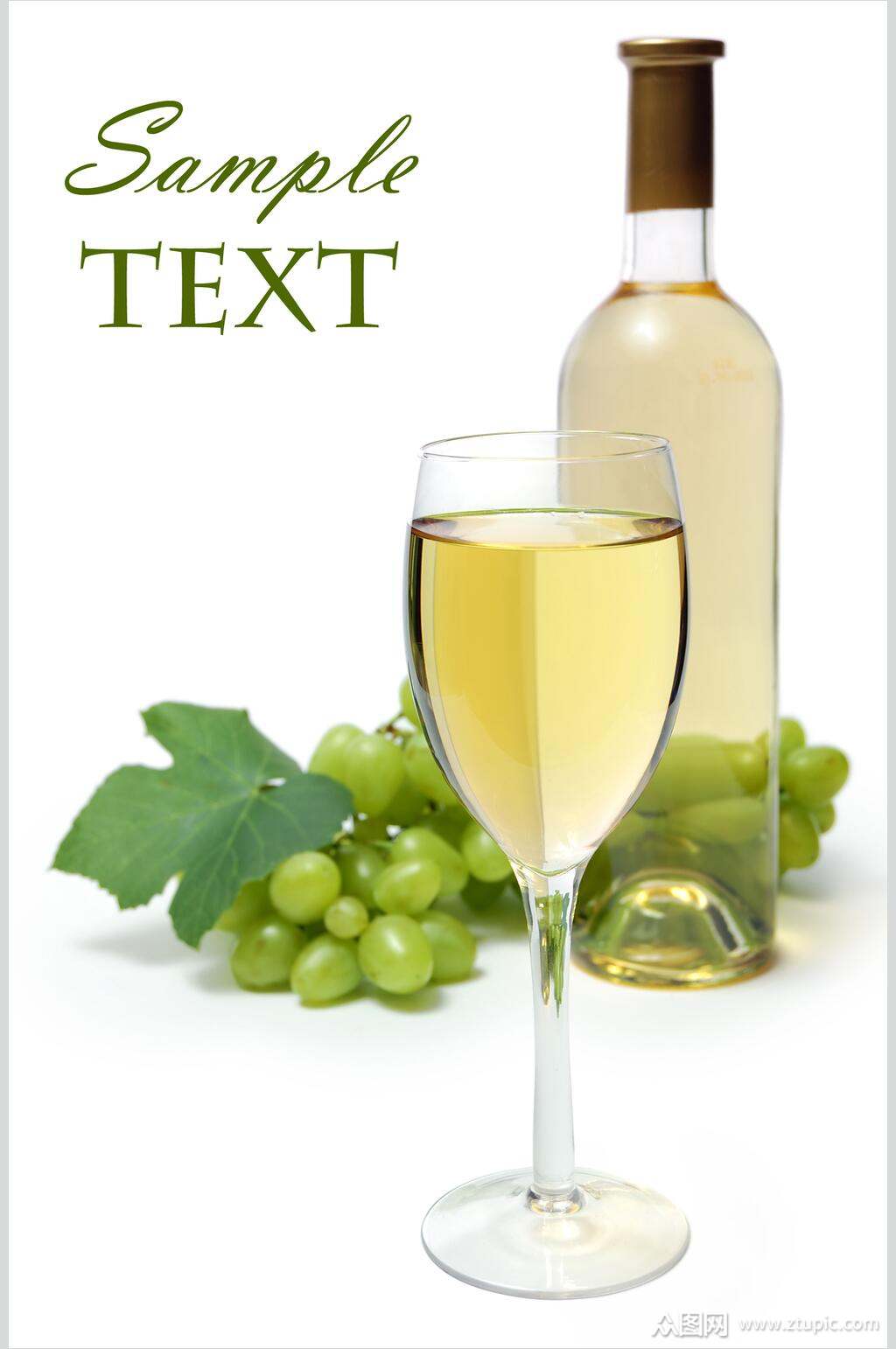 白葡萄酒海报摄影素材