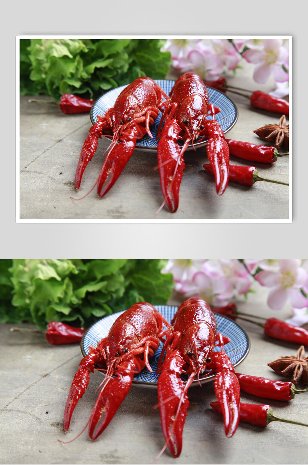 高清香辣美食图片两只小龙虾