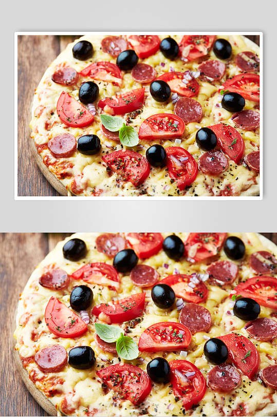 西红柿披萨美食图片