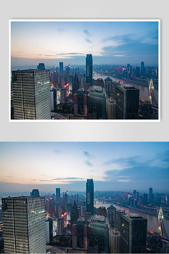 高清城市地标建筑俯视远景图片