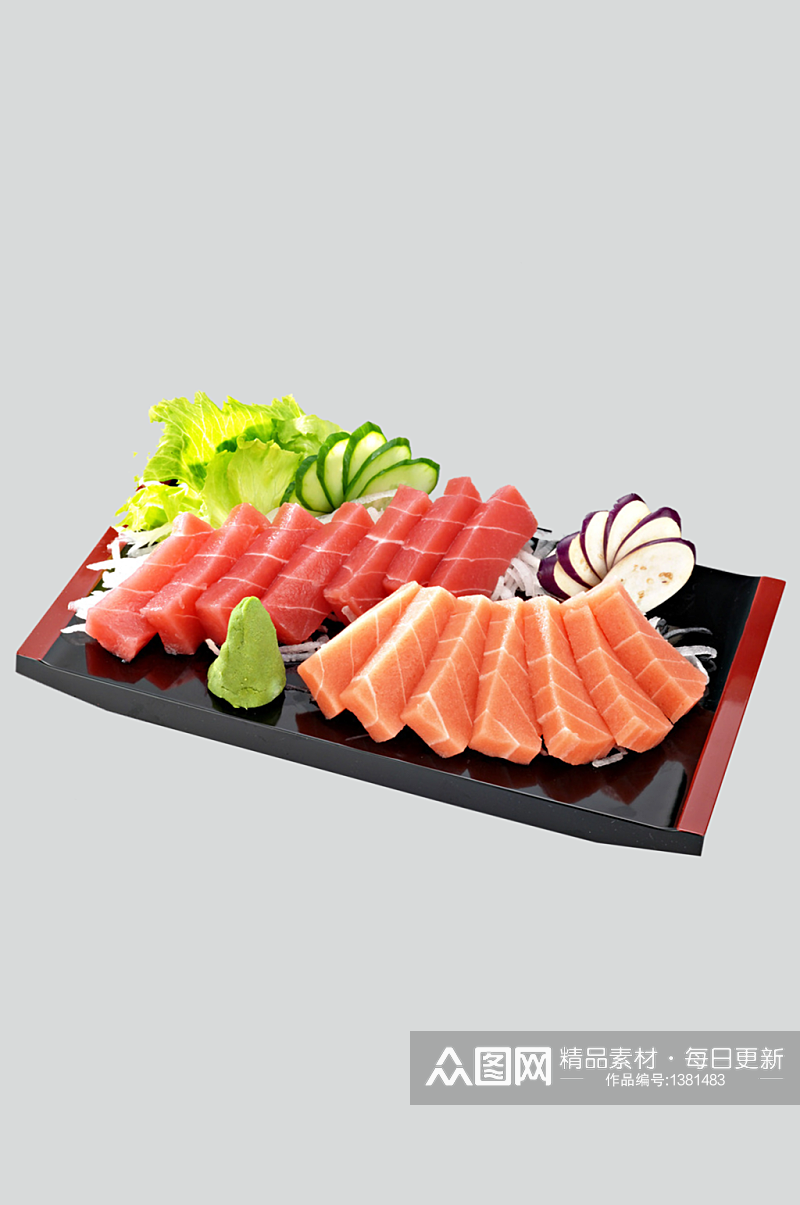 单盘三文鱼日式料理海报素材