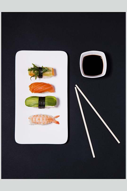 寿司美食极简高级摆盘艺术免抠背景