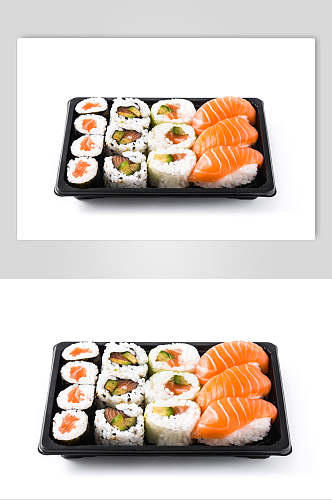 寿司美食日系外卖食盒菜单摄影图