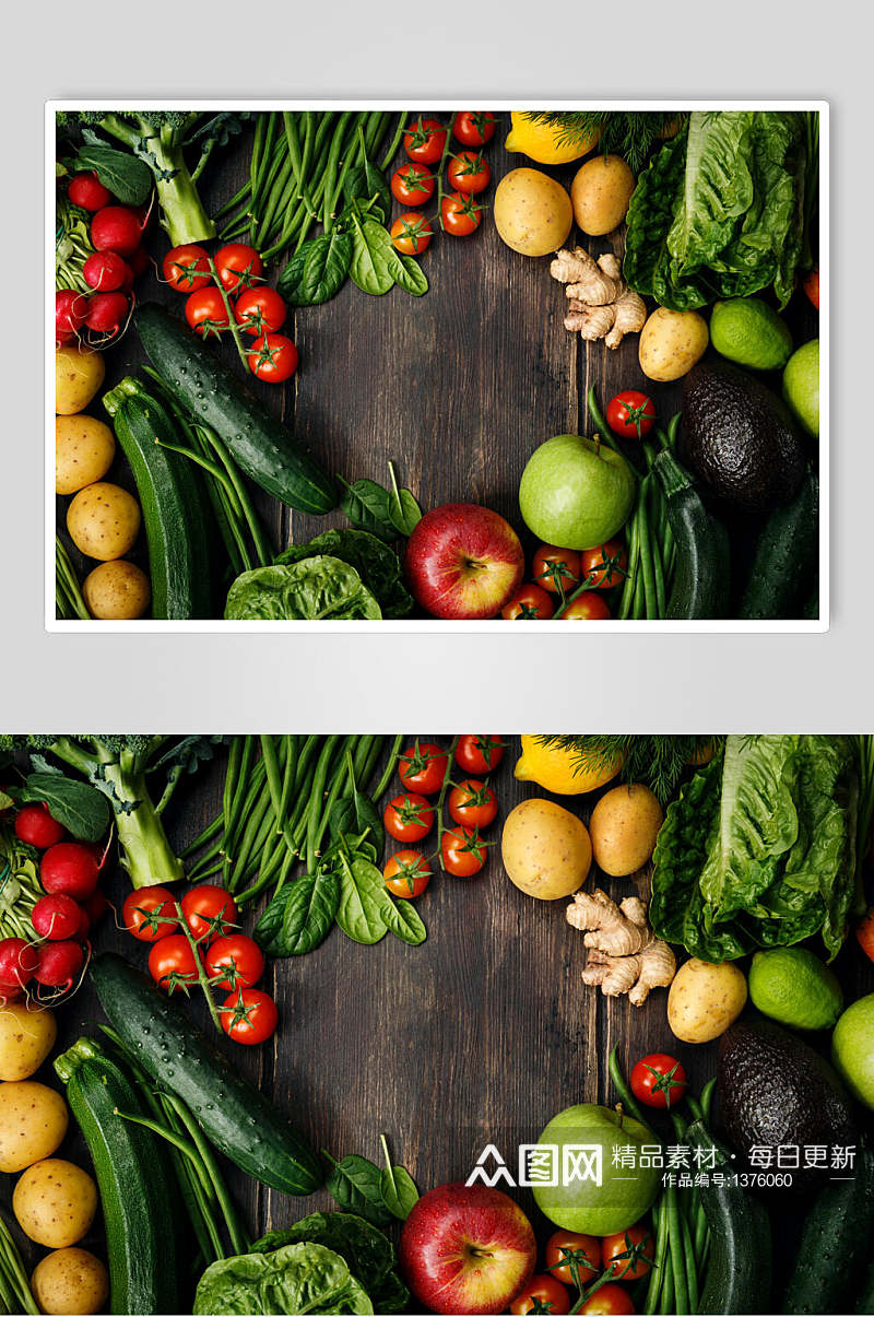 众图网美食简约绿色蔬菜海报素材