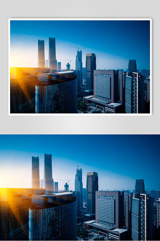 高清曙光晨光城市高楼大厦图片-众图网