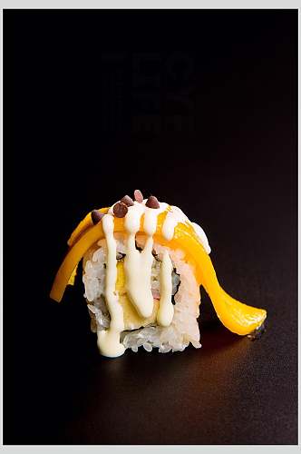 寿司美食摄影视觉芒果里卷免抠背景