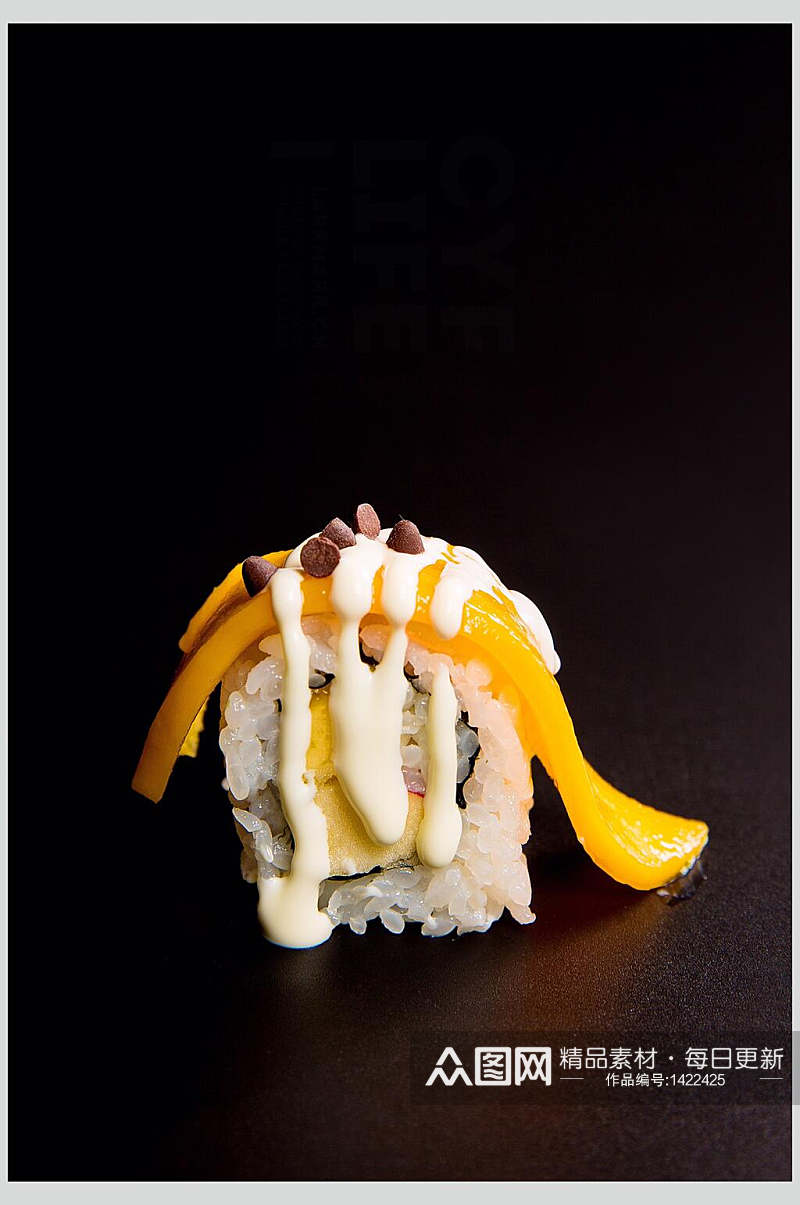 寿司美食摄影视觉芒果里卷免抠背景素材