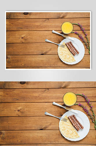 众图网美食棕色简约早餐海报