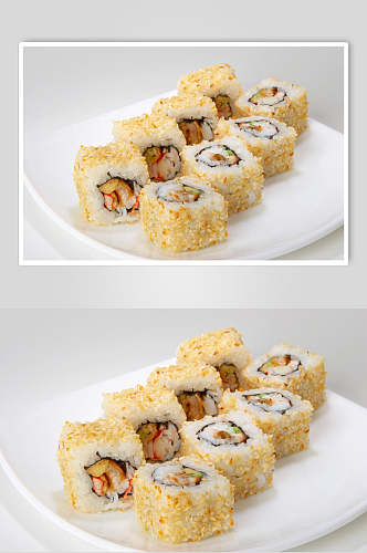 寿司美食日系里卷简洁视觉摄影图