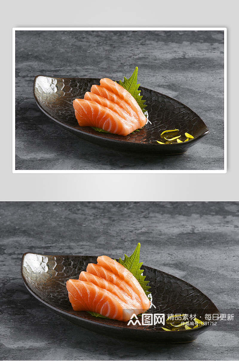 黑盘系列鱼生日式料理海报素材