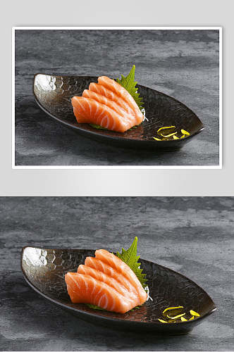 黑盘系列鱼生日式料理海报