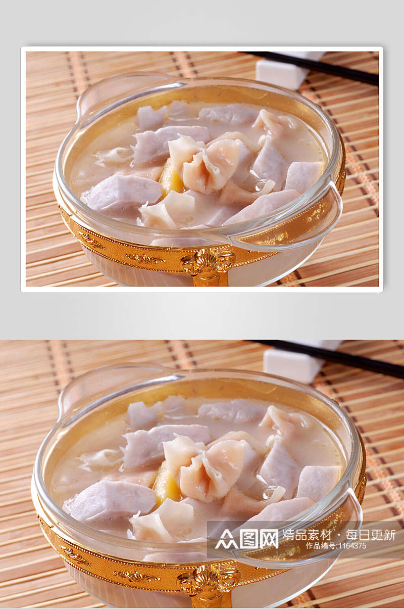 地瓜香笋煮鱼皮饺素材
