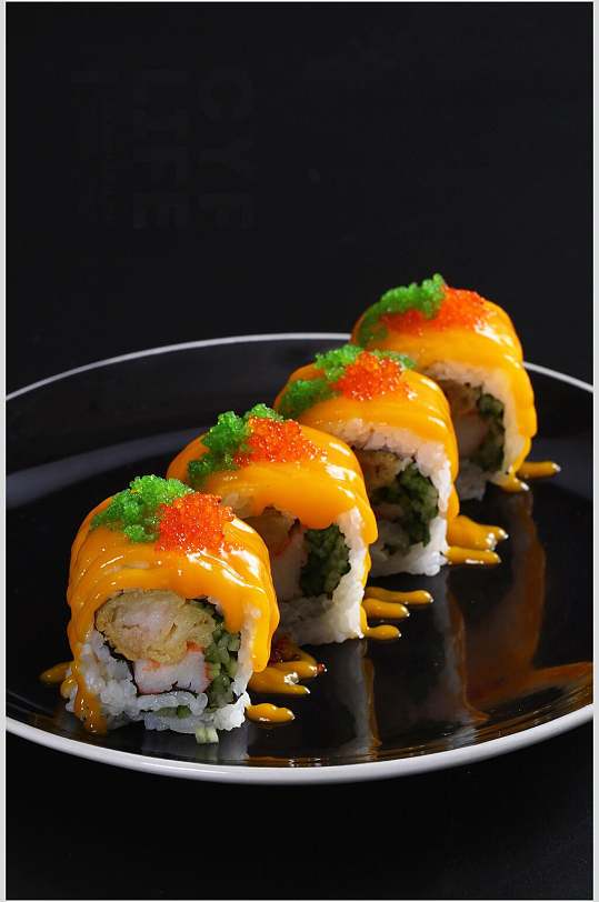 寿司美食视觉效果美味芒果里卷免抠背景