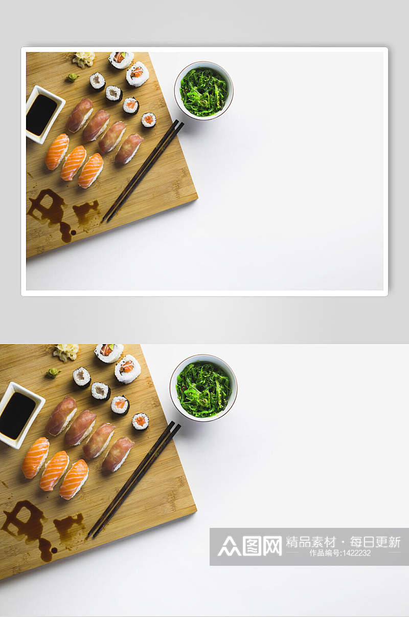 寿司美食简约日系风免抠背景素材