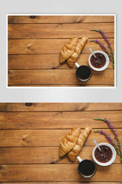 众图网美食棕色简约咖啡面包海报