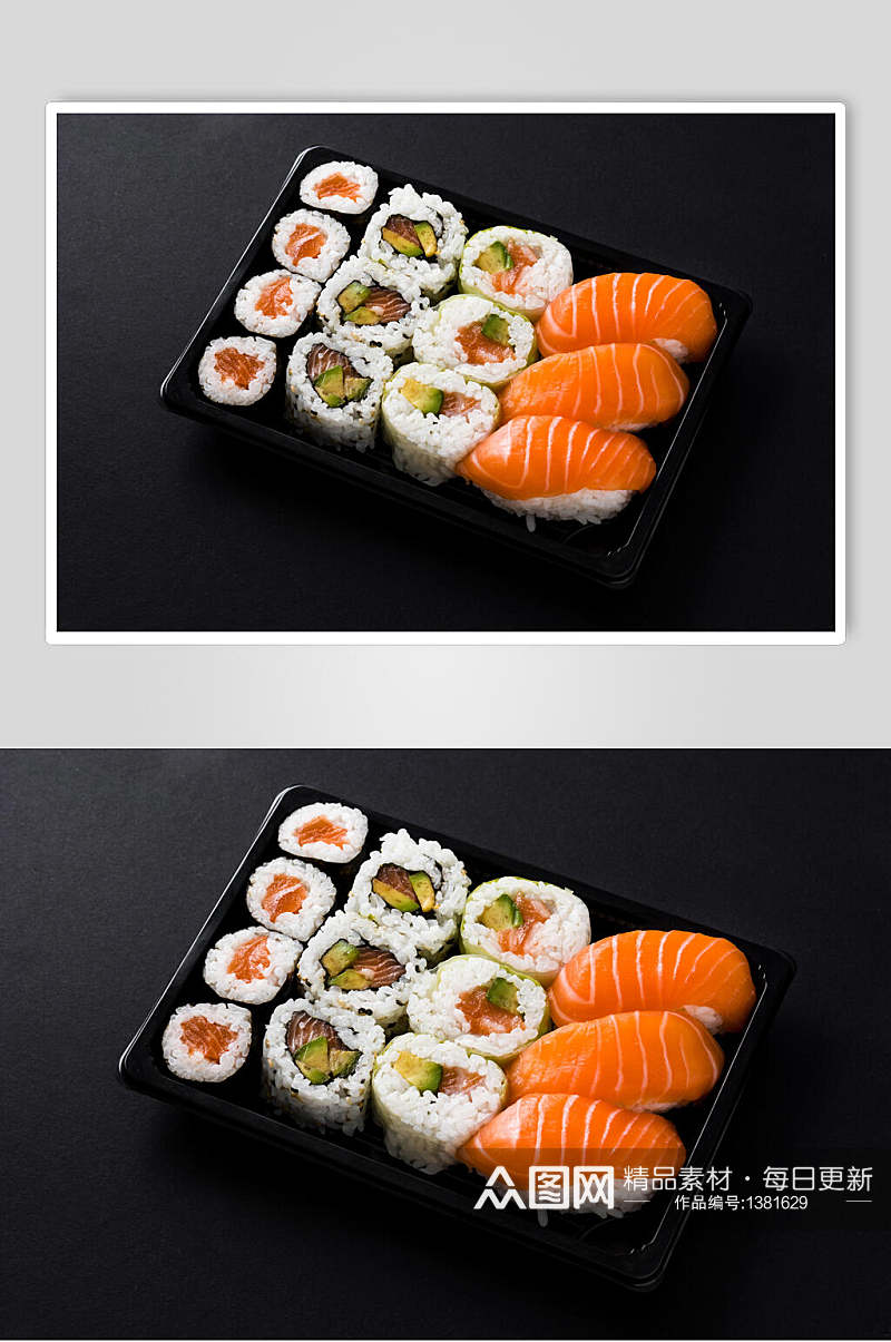 黑色系寿司日式料理海报素材