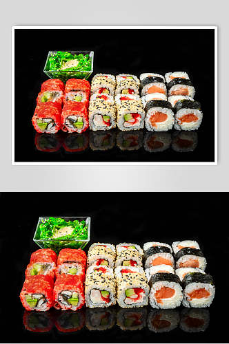 寿司美食小卷套餐外卖餐单摄影图