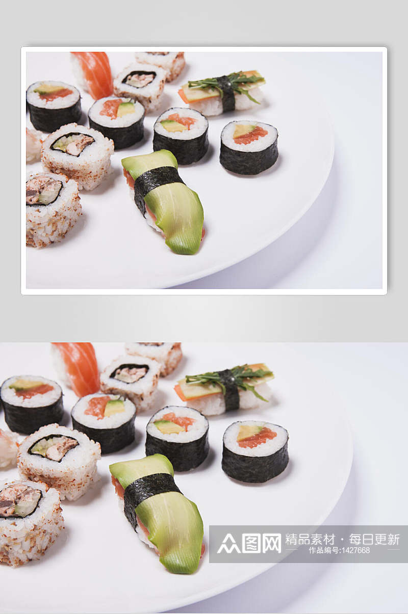 寿司美食菜单日式套餐里卷菜单摄影图素材