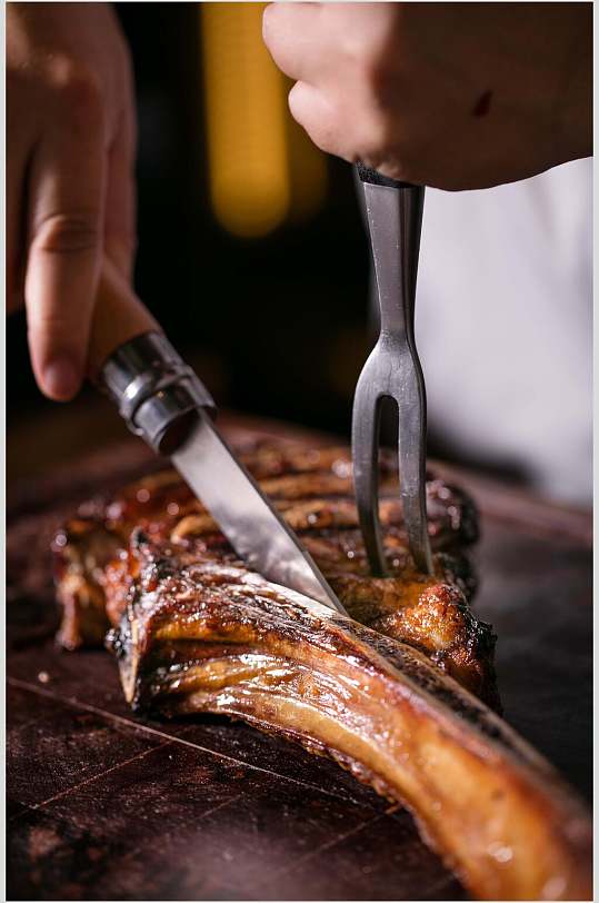 牛排实拍图牛排刀叉西餐美食海报