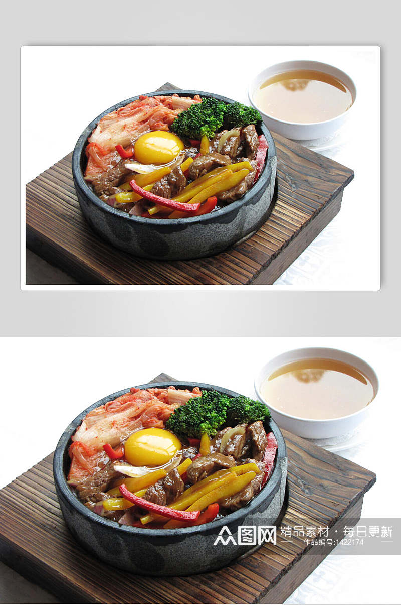 中式美食牛肉鸡蛋蔬菜套餐免抠背景素材