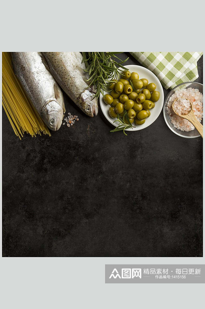 众图网美食图片插画简洁面条鱼食材素材