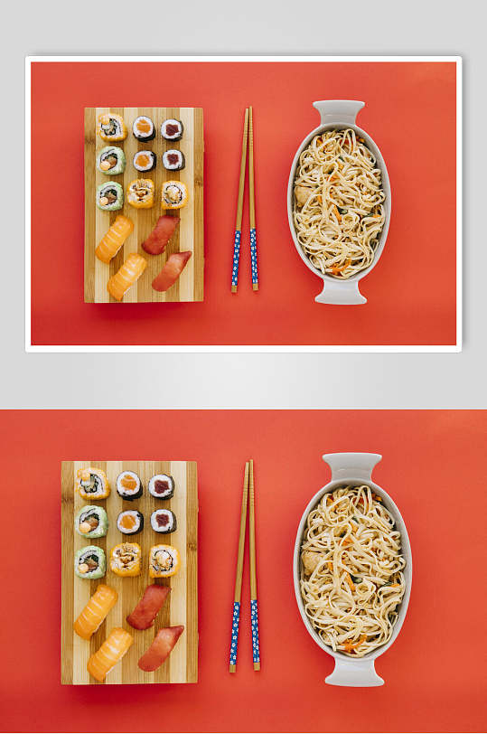 高清橙色系寿司日式料理海报