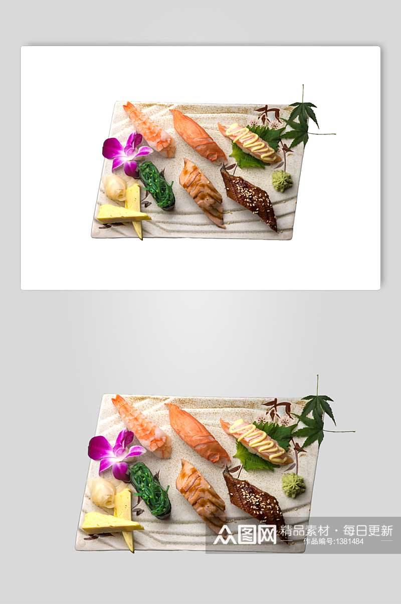 海鲜灰底日式料理海报素材
