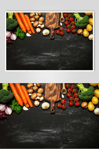 众图网美食黑色蔬果香料海报
