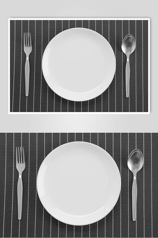 众图网美食简约盘子叉子海报