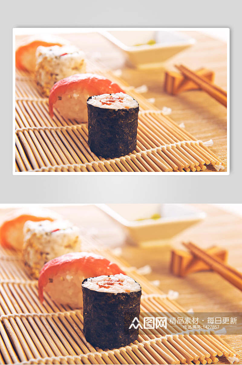 寿司美食海苔小卷特写摄影图素材